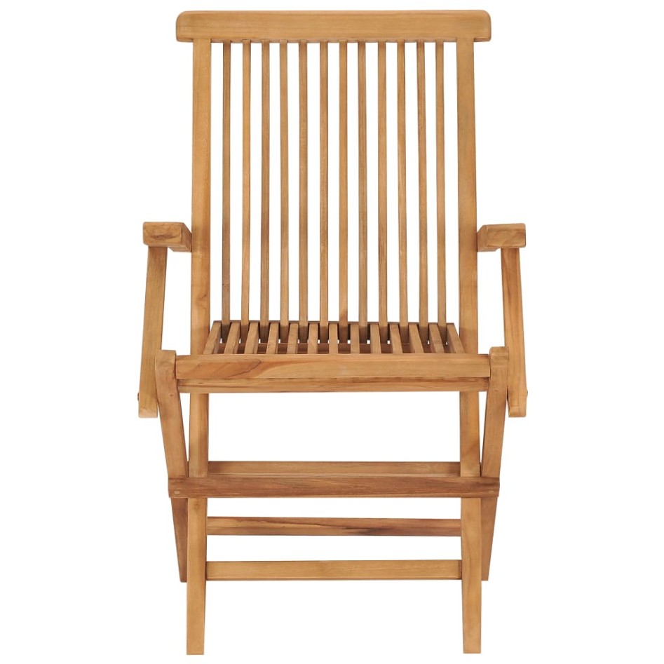 Sillas de jardín 4 uds madera maciza de teca con cojines