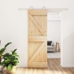 Puerta corredera con herrajes madera maciza de pino 70x210 cm