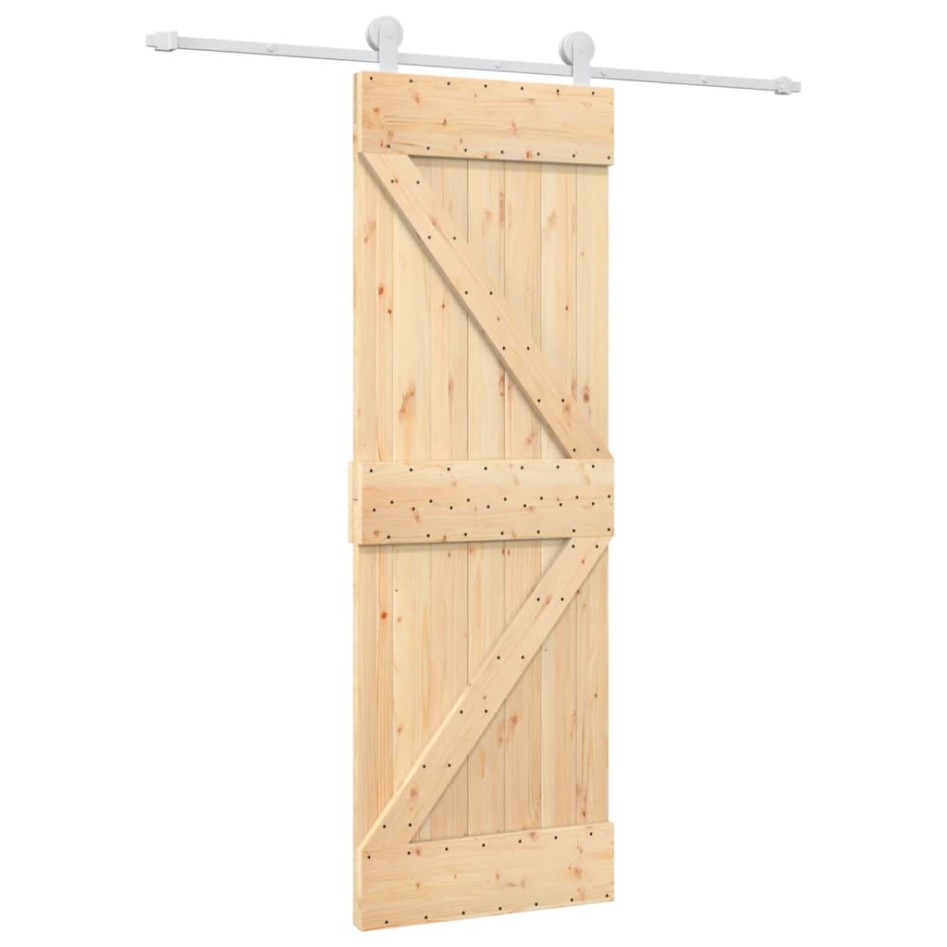 Puerta corredera con herrajes madera maciza de pino 70x210