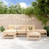 Juego de muebles de jardín 6 piezas madera maciza de