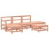 Juego de muebles de jardín 6 pzas madera maciza abeto