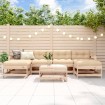 Juego de muebles de jardín 7 piezas madera maciza de pino