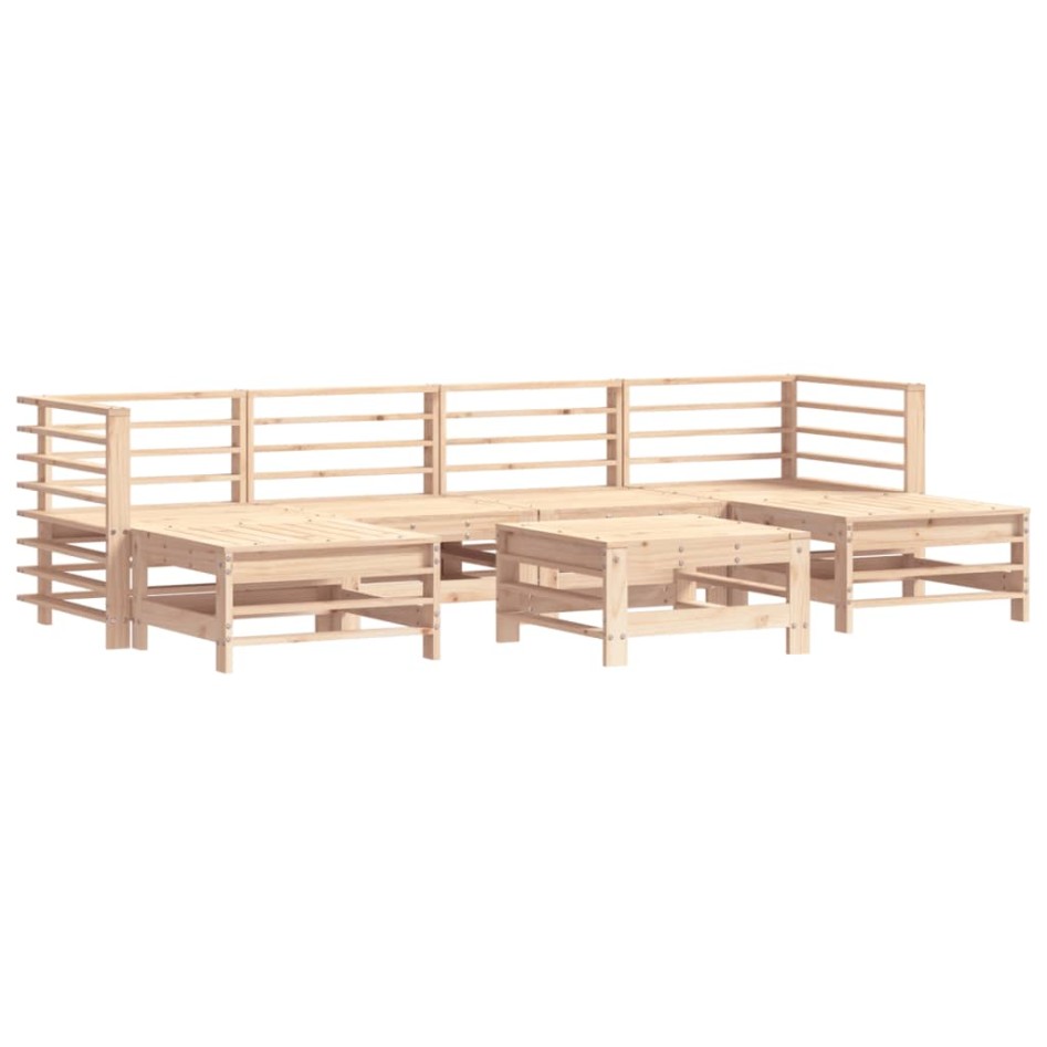 Juego de muebles de jardín 7 piezas madera maciza de
