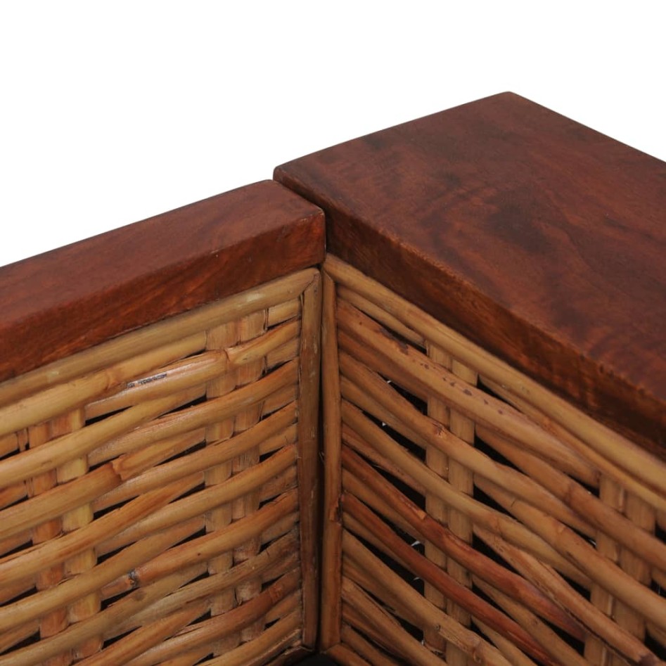 Sofá de 2 plazas con cojines ratán natural