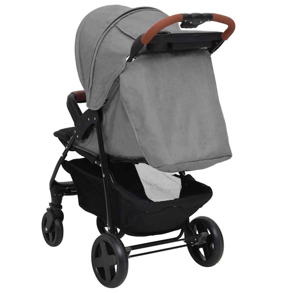 Carrito de bebés 2 en 1 de acero gris