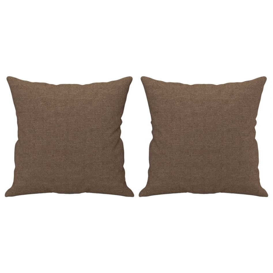 Sofá de 2 plazas con cojines tela marrón 120