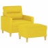 Sillón con taburete tela amarillo claro 60