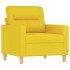 Sillón con taburete tela amarillo claro 60
