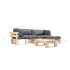 Muebles de palets de jardín con cojines arena 4 piezas