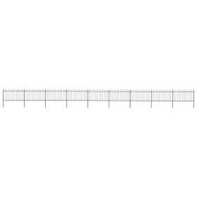 Valla de jardín con puntas de aro acero negro 15,3x1