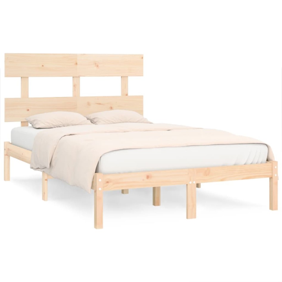 Estructura de cama madera maciza 150x200