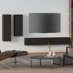 Set de muebles para TV 4 piezas madera contrachapada