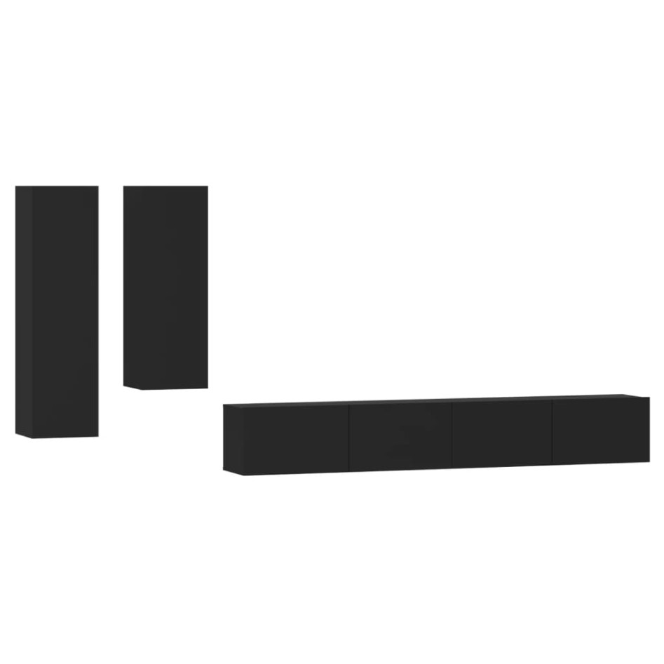 Set de muebles para TV 4 piezas madera contrachapada