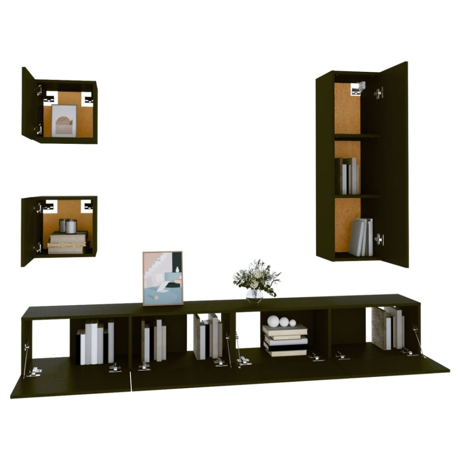 Set de muebles para TV 5 piezas madera contrachapada