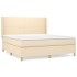 Cama box spring con colchón tela color crema 160x200
