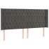 Cama box spring colchón y LED terciopelo gris oscuro 180x200