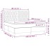 Cama box spring colchón y LED terciopelo gris oscuro 180x200