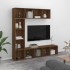 Set de estantería/mueble TV 3 pzas roble marrón 180x30x180
