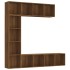 Set de estantería/mueble TV 3 pzas roble marrón 180x30x180