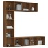 Set de estantería/mueble TV 3 pzas roble marrón 180x30x180