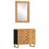 Juego muebles de baño 2 pzas madera maciza mango marrón y