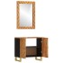 Juego muebles de baño 2 pzas madera maciza mango marrón y