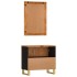 Juego muebles de baño 2 pzas madera maciza mango marrón y
