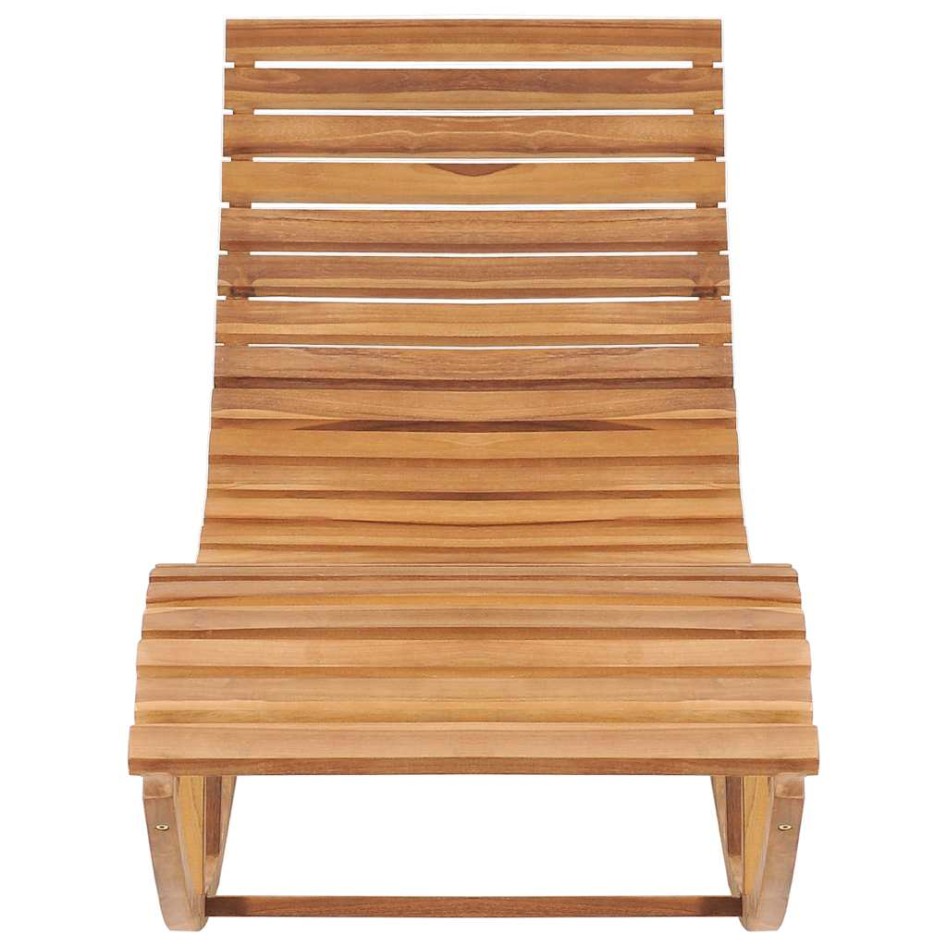 Tumbona mecedora con cojín madera maciza de