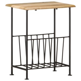 Revistero madera maciza de mango y acero 40x30x50