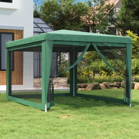 Carpa para fiestas con 4 paredes de malla HDPE verde 3x4