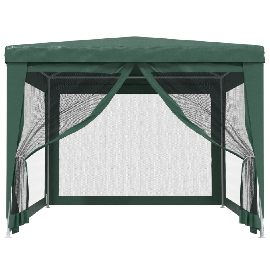Carpa para fiestas con 4 paredes de malla HDPE verde 3x4