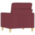 Sillón de tela rojo tinto 60