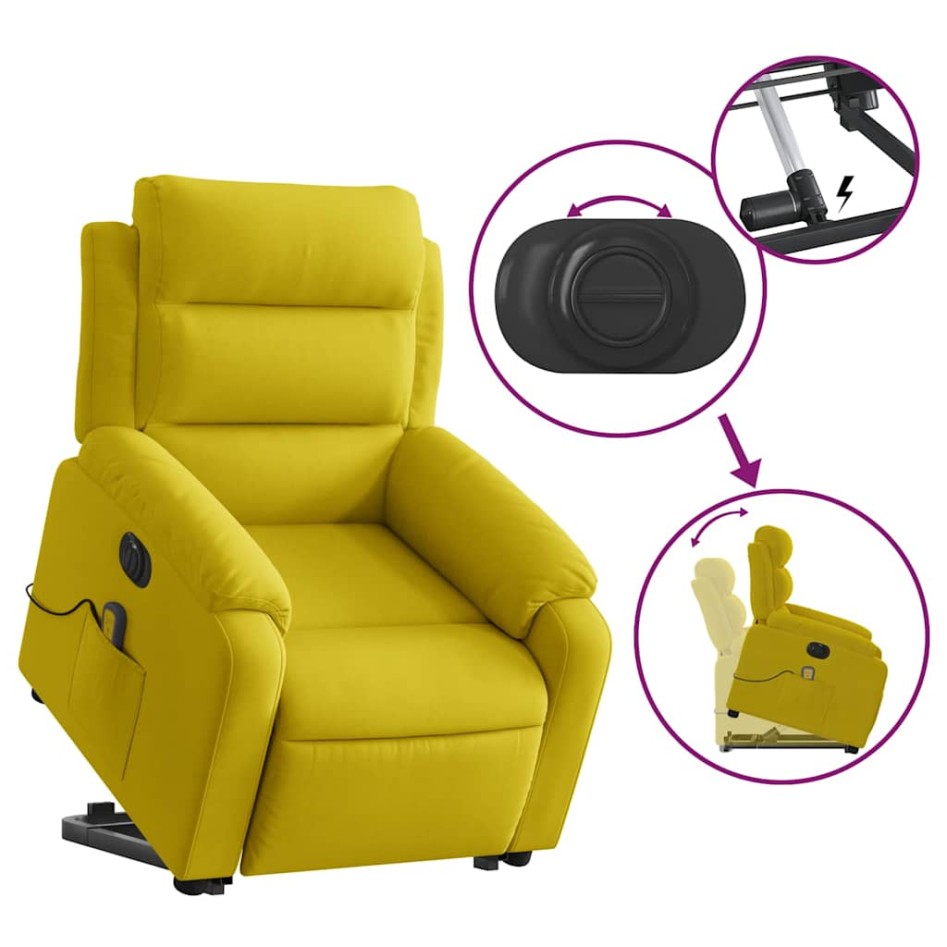 Sillón reclinable masaje eléctrico elevable terciopelo