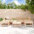 Juego de muebles de jardín 7 piezas madera maciza de