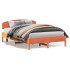 Cama sin colchón madera maciza de pino marrón cera 140x200