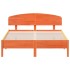 Cama sin colchón madera maciza de pino marrón cera 140x200