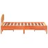 Cama sin colchón madera maciza de pino marrón cera 140x200