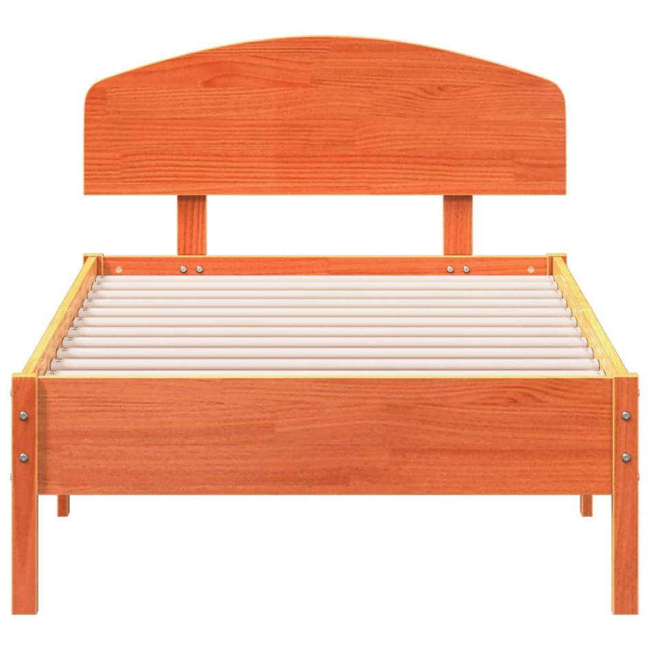 Estructura de cama sin colchón madera maciza marrón 75x190
