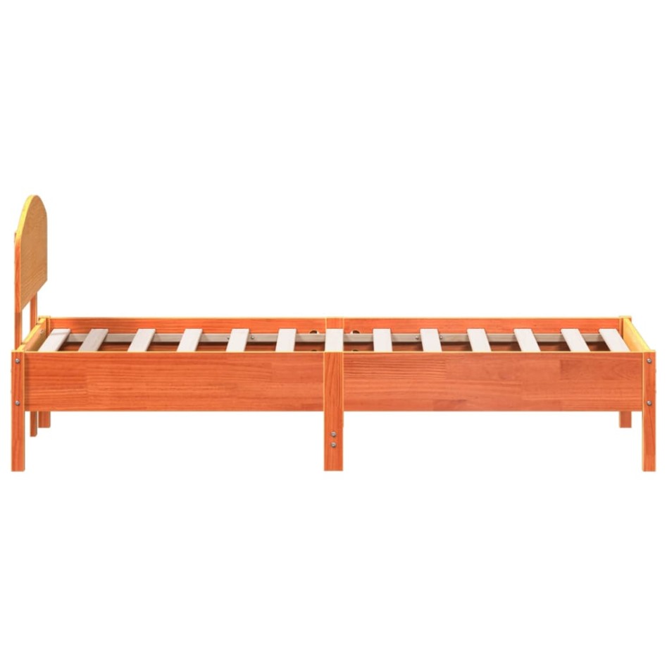 Estructura de cama sin colchón madera maciza marrón 75x190
