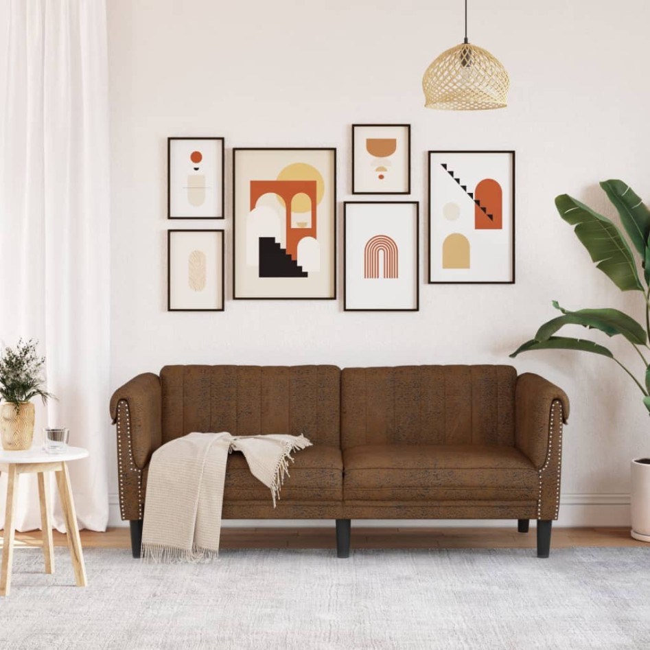 Sofá de 2 plazas cuero sintético de ante