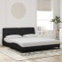 Estructura de cama sin colchón terciopelo negro 180x200