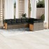 Set de muebles de jardín 9 pzas y cojines ratán sintético