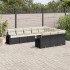 Set de sofás de jardín 10 pzas cojines ratán sintético