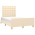 Estructura de cama sin colchón tela crema 120x190