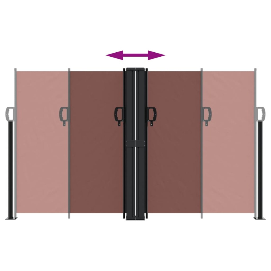 Toldo lateral retráctil marrón 140x1000