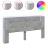 Cabecero de cama con LED gris hormigón 200x16,5x103,5