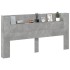 Cabecero de cama con LED gris hormigón 200x16,5x103,5