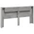Cabecero de cama con LED gris hormigón 200x16,5x103,5