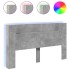 Cabecero de cama con LED gris hormigón 180x16,5x103,5