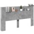 Cabecero de cama con LED gris hormigón 180x16,5x103,5
